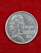 Moneda de plata con valor de un peso, tipo busto de la República
